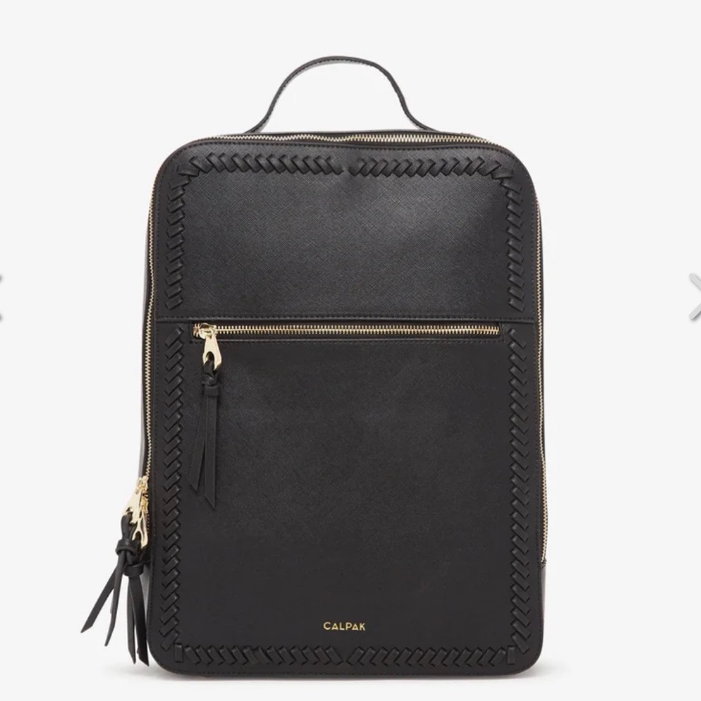New Calpak Black Backpack with Gold Zippers
